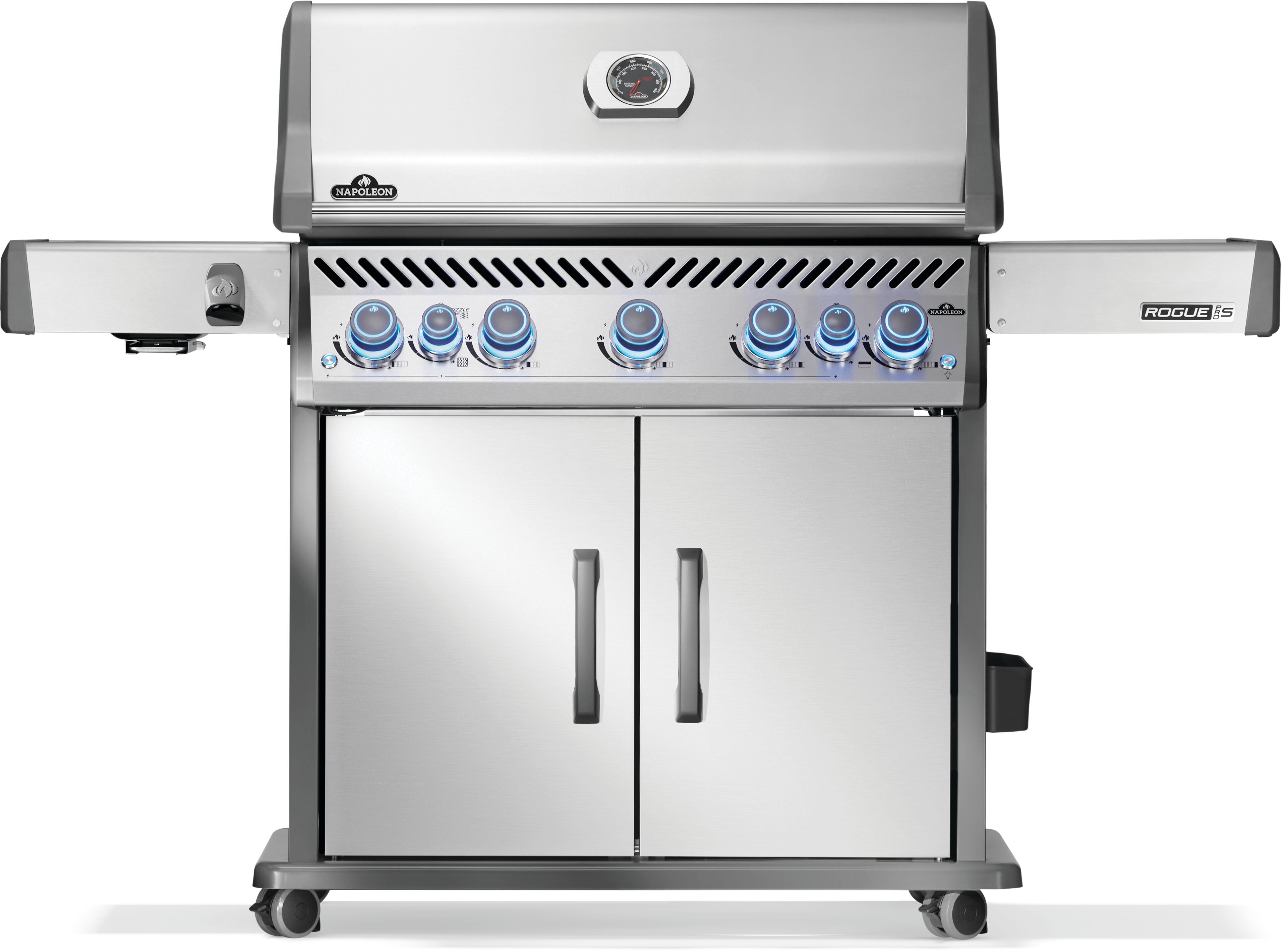 Gril Rogue® PRO-S 625 au propane avec brûleurs latéral et arrière infrarouges, acier inoxydable